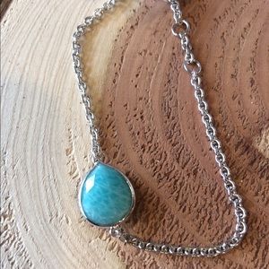 Pear freeform amazonite turquoise bracelet